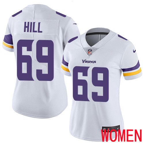 Minnesota Vikings 69 Limited Rashod Hill White Nike NFL Road Women Jersey Vapor Untouchable